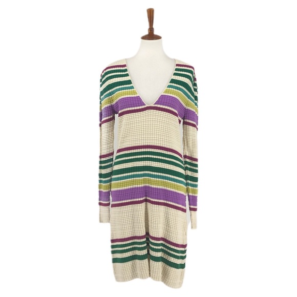 Free People Ivory Stripe Gidget Sweater Dress - Picture 2 of 8